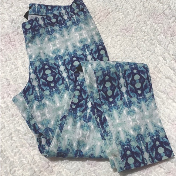 VTG H&M ❄️ Print Side Zip Ankle Crop Slacks Pants - Picture 1 of 15